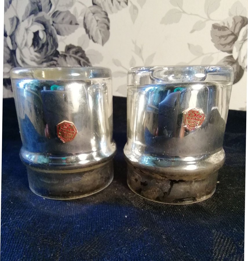 Ljusstakar glas Sea glasbruk för kronljus Kosta Silver design