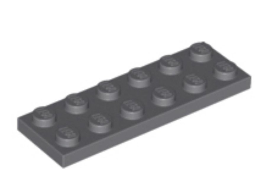 Dark Bluish Gray Plate 2 x 6 - LEGO - 3795