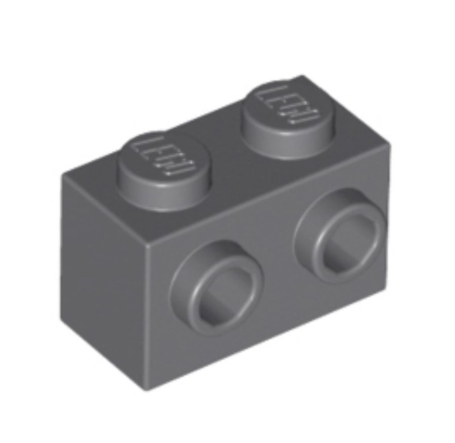 Dark Bluish Gray Brick Modified 1 x 2 with Studs on Side - LEGO - 11211