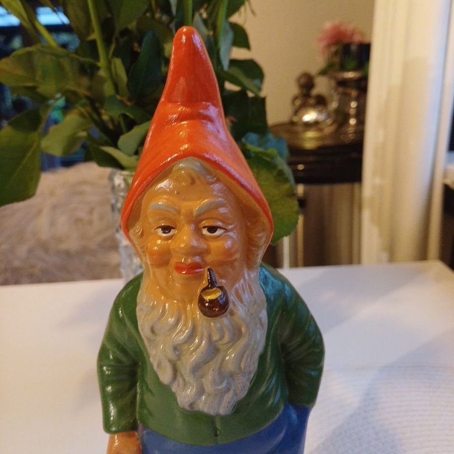 Retro Tomte med pipa lykta