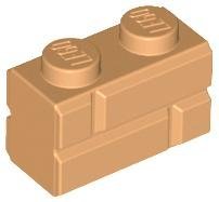 Medium Nougat Brick Modified 1 x 2 with Masonry Profile - LEGO - 98283