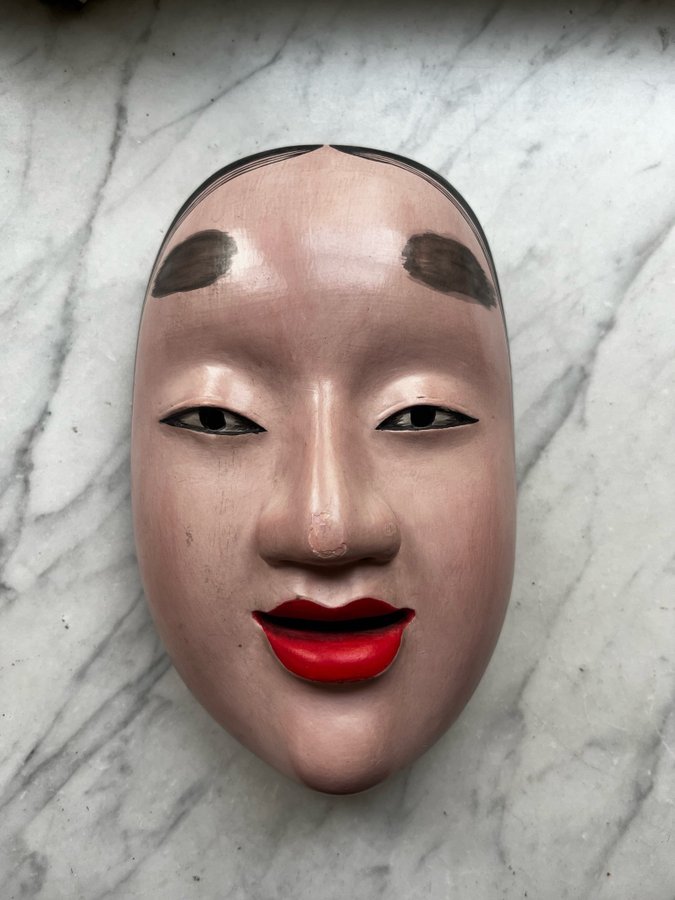 Japansk Noh-mask Trä Vintage