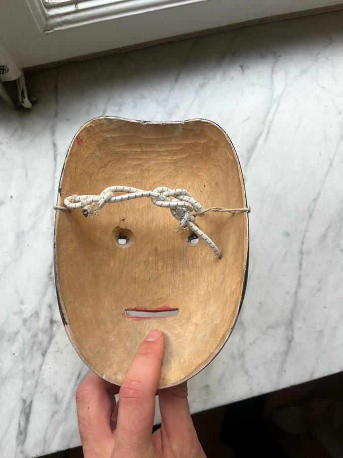 Japansk Noh-mask Trä Vintage