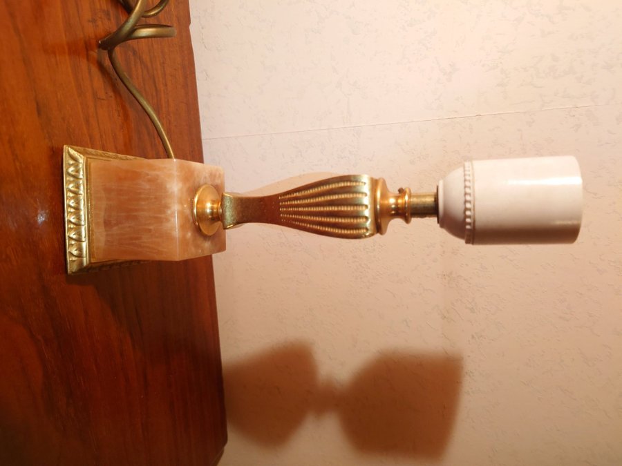 222 efickab e fick ab bordslampa i mässing och marmor vintage retro gammal snygg