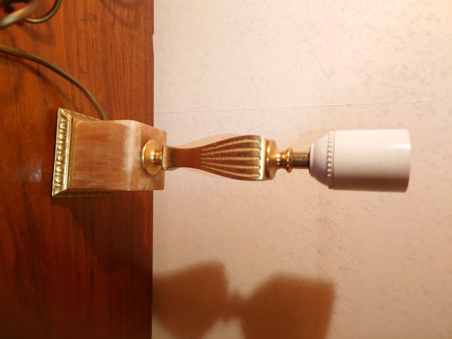 222 efickab e fick ab bordslampa i mässing och marmor vintage retro gammal snygg