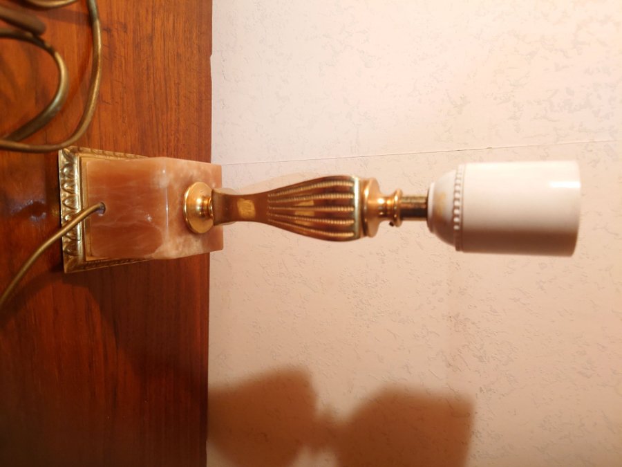 222 efickab e fick ab bordslampa i mässing och marmor vintage retro gammal snygg