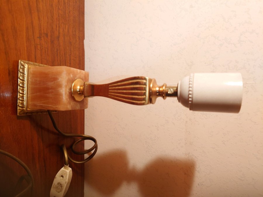 222 efickab e fick ab bordslampa i mässing och marmor vintage retro gammal snygg