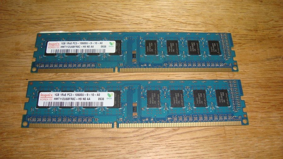 RAM minne Hynix 2 GB (2x1GB) DDR3 1300 Mhz
