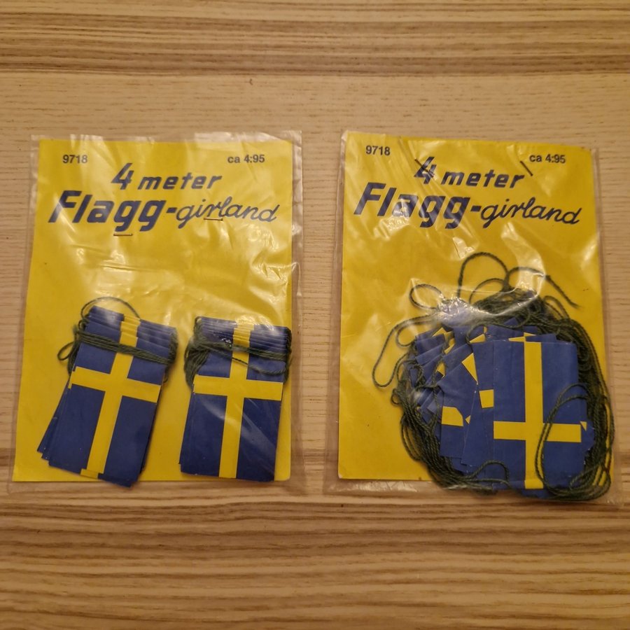 8 meter Flaggspel / Flaggirlang / Flaggirland - Julpynt oöppnad vintage