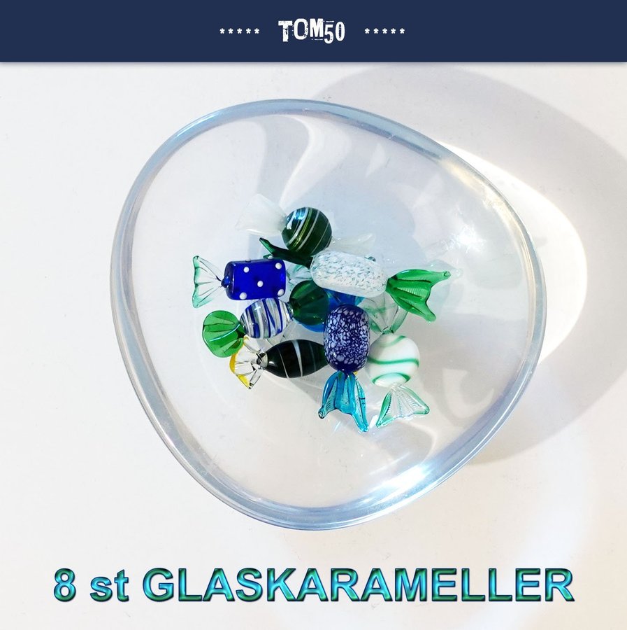 8 st fina glaskarameller glasgodis godis glas dekoration (1/2)