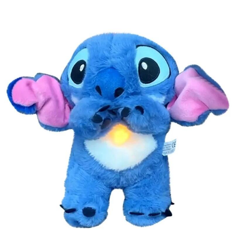 30cm Stitch Baby Breathing Bear Plush Music Sleeping Companion