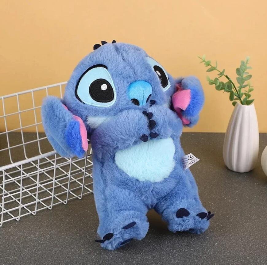 30cm Stitch Baby Breathing Bear Plush Music Sleeping Companion