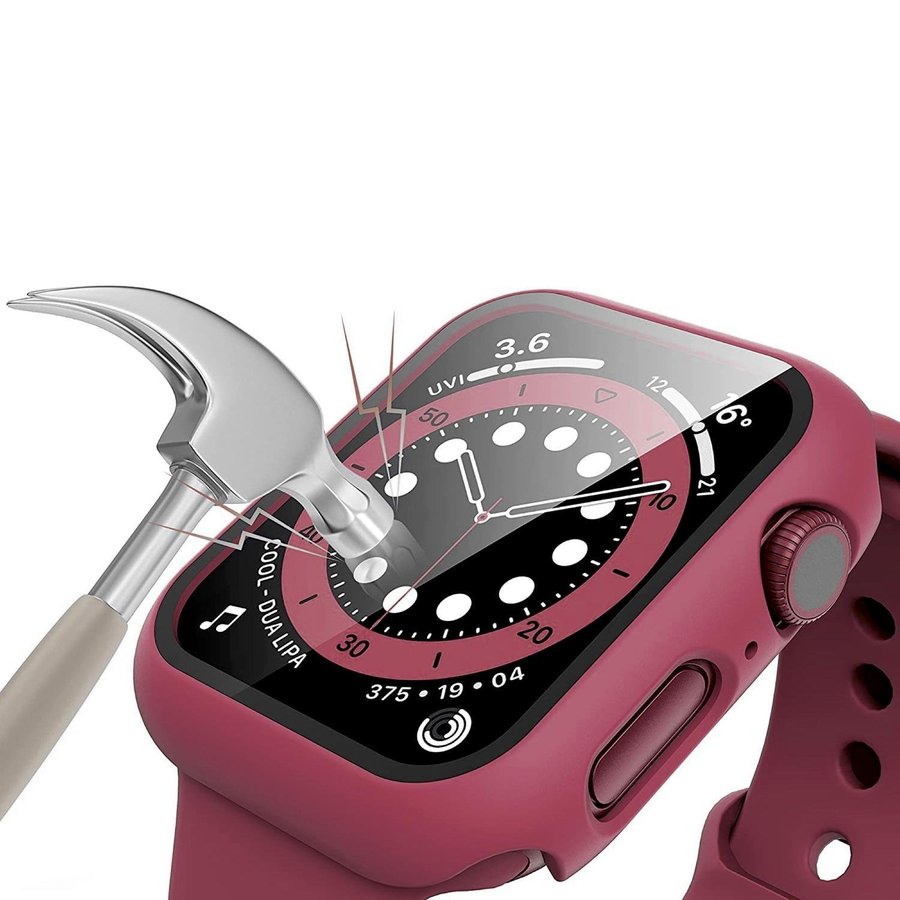 Apple Watch Skal 45mm - Skydd till Apple Watch (VINRÖD)