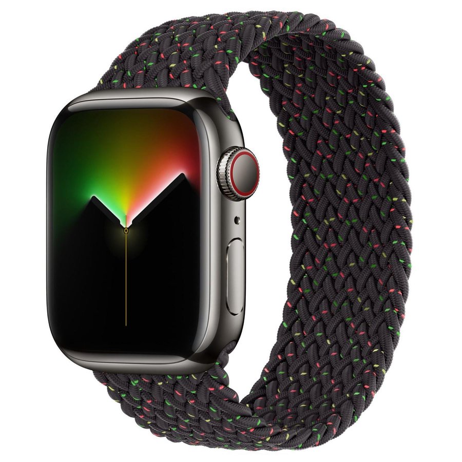 Braided Solo Loop 38/40/41mm Apple Watch Armband - BLACK UNITY (Large)