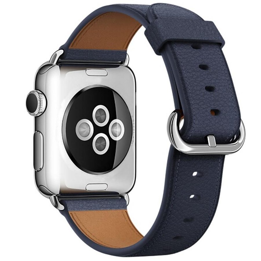 Klassiskt Spänne 38/40/41mm Apple Watch Armband - MÖRKBLÅ