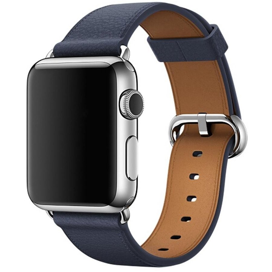 Klassiskt Spänne 38/40/41mm Apple Watch Armband - MÖRKBLÅ