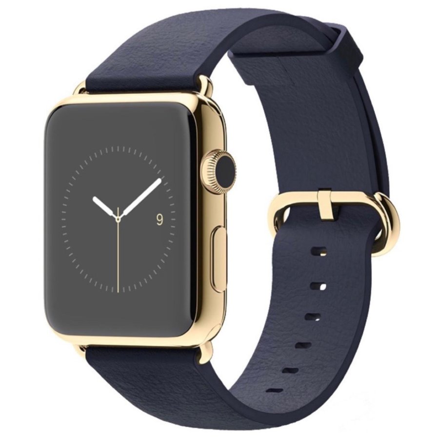 Classic Buckle 38/40/41mm Apple Watch Armband - MIDNIGHT BLUE / GOLD