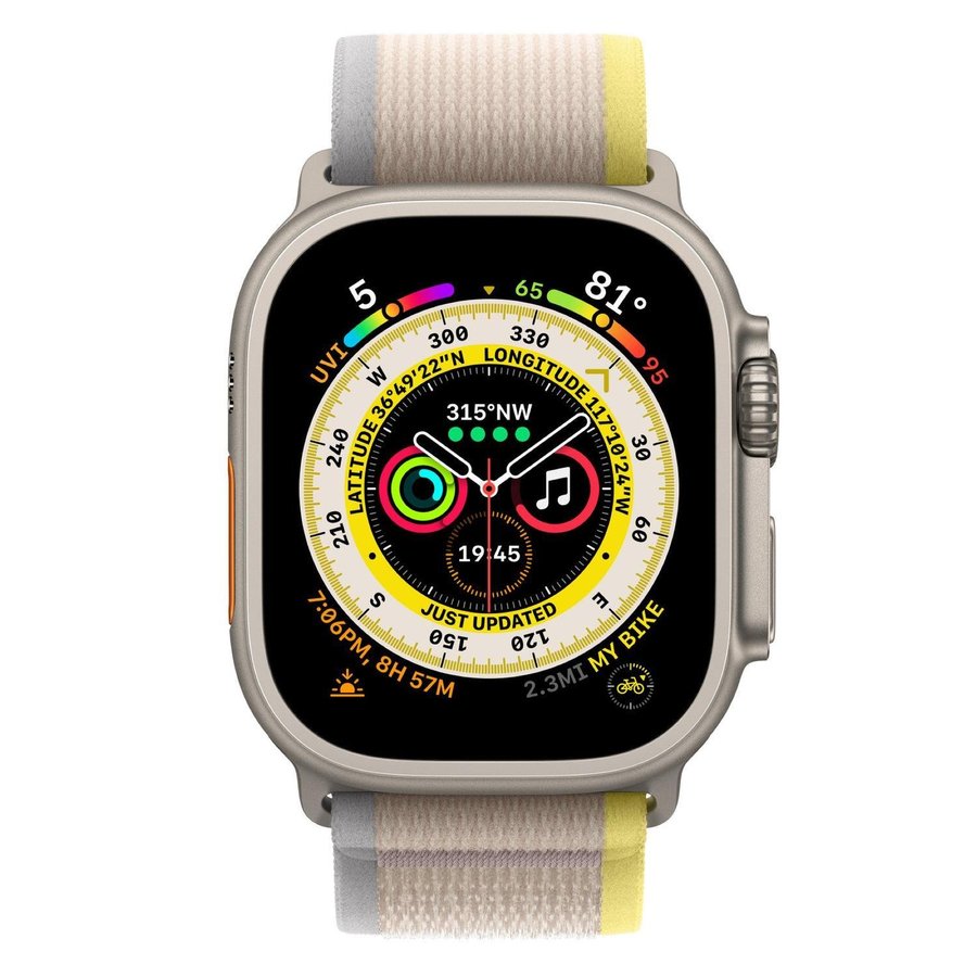 Terrängloop 42/44/45/49mm Apple Watch Armband - GUL / BEIGE