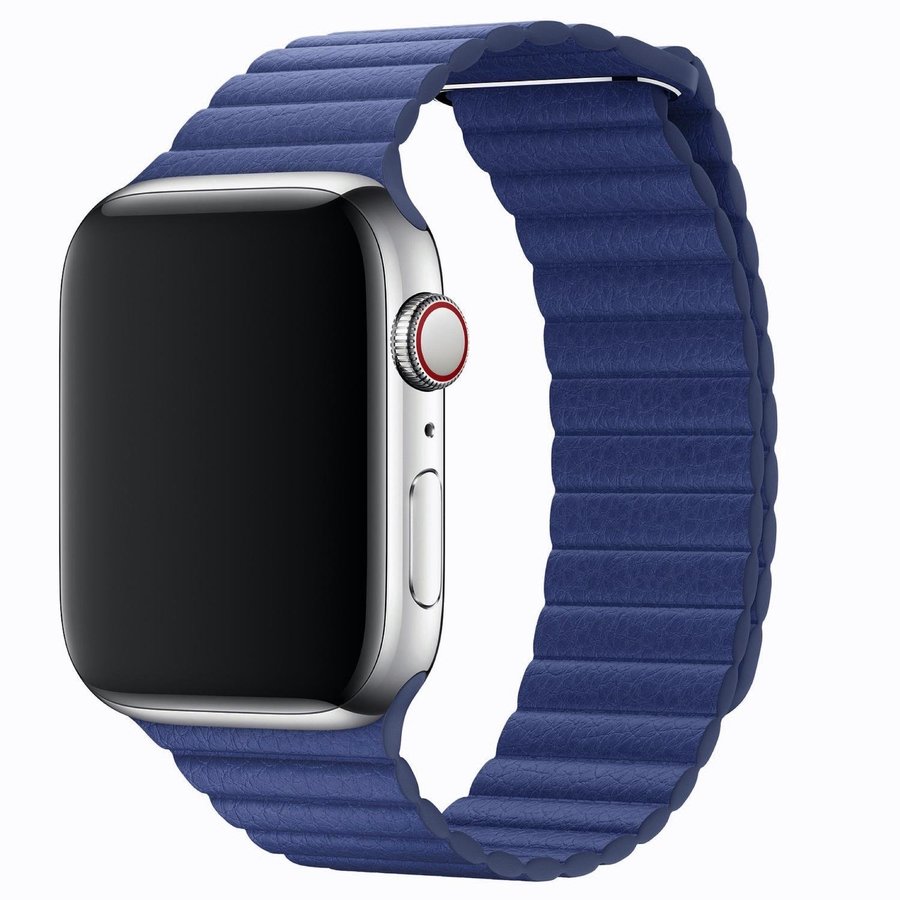 Läderloop 38/40/41mm Apple Watch Armband - MÖRKBLÅ