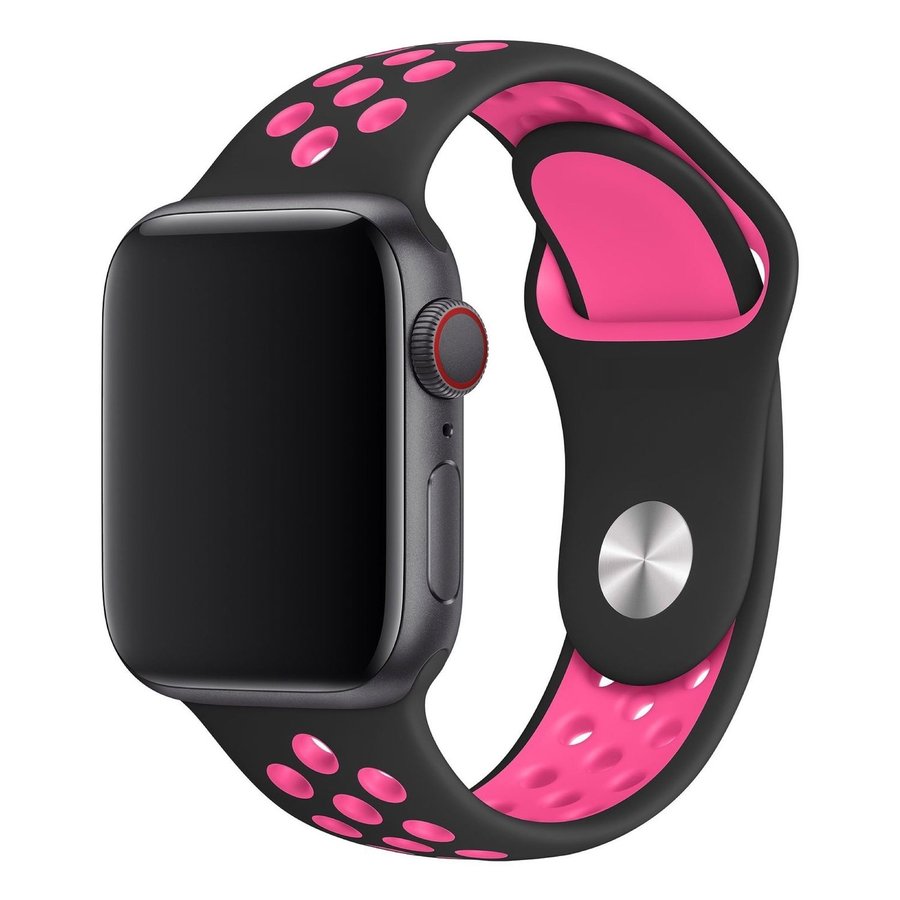 Sport Band 42/44/45/49mm (M/L) Apple Watch Armband - BLACK / PINK BLAST