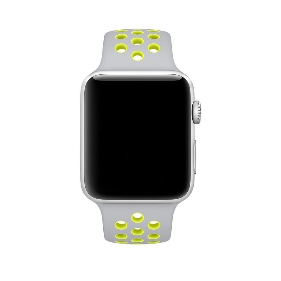 Sportband 38/40/41mm (M/L) Apple Watch Armband - LJUSGRÅ / NEONGUL