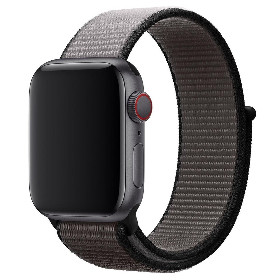 Nylonloop 42/44/45/49mm Apple Watch Armband - GRÅ / SVART