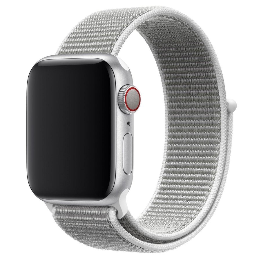 Nylonloop 42/44/45/49mm Apple Watch Armband - LJUSGRÅ / VIT