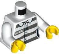 White Torso Town Prisoner Female - LEGO - Minifigur - 973pb3396c01