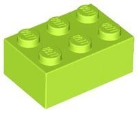 Lime Brick 2 x 3 - LEGO - 3002