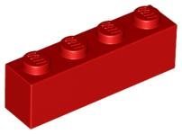 Red Brick 1 x 4 - LEGO - 3010