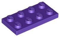 Dark Purple Plate 2 x 4 - LEGO - 3020