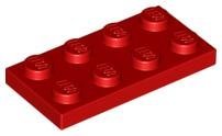 Red Plate 2 x 4 - LEGO - 3020