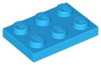 Dark Azure Plate 2 x 3 - LEGO - 3021