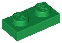 Green Plate 1 x 2 - LEGO - 3023