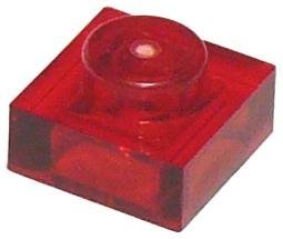 Trans-Red Plate 1 x 1 - LEGO - 3024