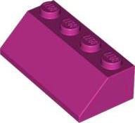 Magenta Slope 45 2 x 4 - LEGO - 3037