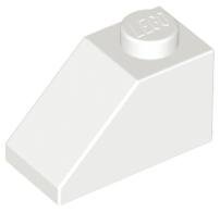 White Slope 45 2 x 1 - LEGO - 3040