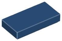 Dark Blue Tile 1 x 2 with Groove - LEGO - 3069b