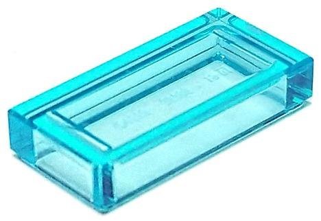 Trans-Light Blue Tile 1 x 2 with Groove - LEGO - 3069b