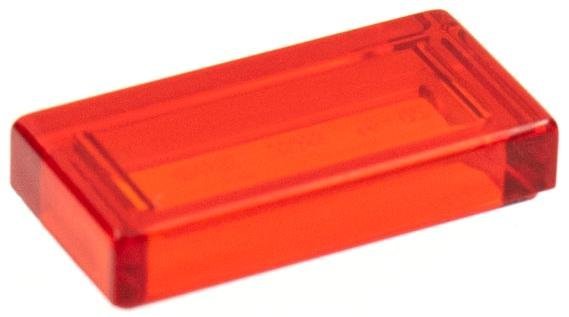 Trans-Red Tile 1 x 2 with Groove - LEGO - 3069b