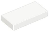 White Tile 1 x 2 with Groove - LEGO - 3069b