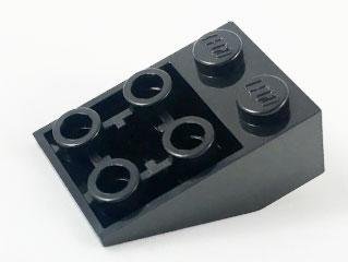 Black Slope Inverted 33 3 x 2 with Connections between Studs - LEGO - 3747b