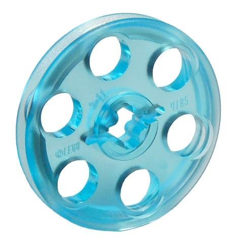 Trans-Light Blue Technic Wedge Belt Wheel (Pulley) - LEGO - 4185