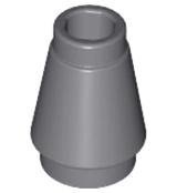 Dark Bluish Gray Cone 1 x 1 with Top Groove - LEGO - 4589b