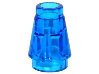 Trans-Dark Blue Cone 1 x 1 with Top Groove - LEGO - 4589b