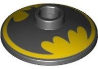 Black Dish 2 x 2 Inverted with Black Batman Logo - LEGO - 44740pb018