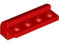 Red Slope Curved 2 x 4 x 1 1/3 with 4 Recessed Studs - LEGO - 6081