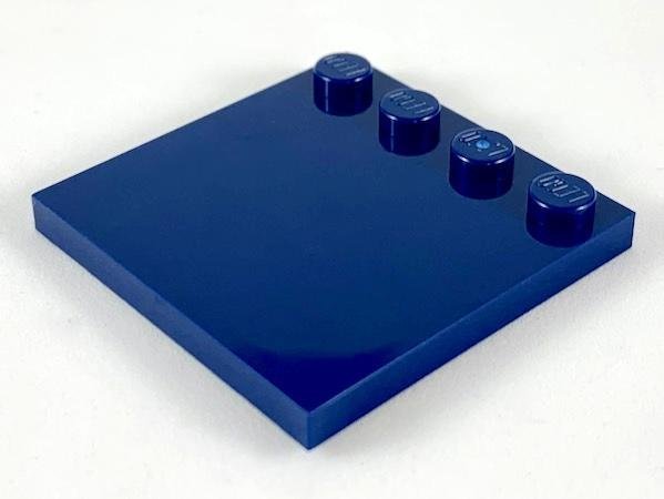 Dark Blue Tile Modified 4 x 4 with Studs on Edge - LEGO - 6179