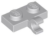 Light Bluish Gray Plate Modified 1 x 2 with Clip on Side - LEGO - 11476
