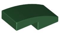 Dark Green Slope Curved 2 x 1 x 2/3 - LEGO - 11477